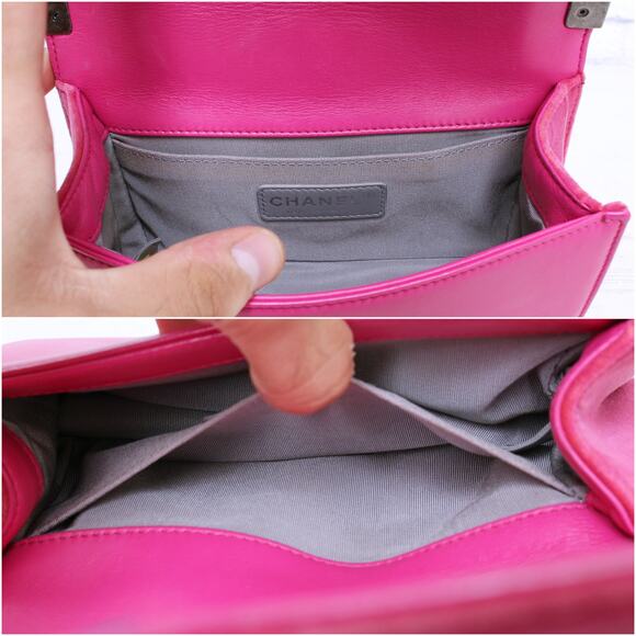Chanel Boy Bag Pink Velour Crossbody and Shoulder Bag Purse Handbag A5365 - Picture 8 of 11